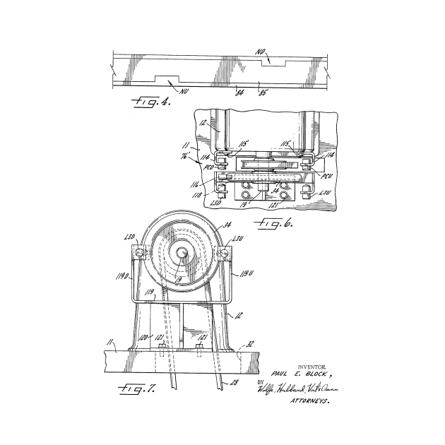 Power Transmission System for Sewing Machine Vintage Patent Hand Drawing by TheYoungDesigns