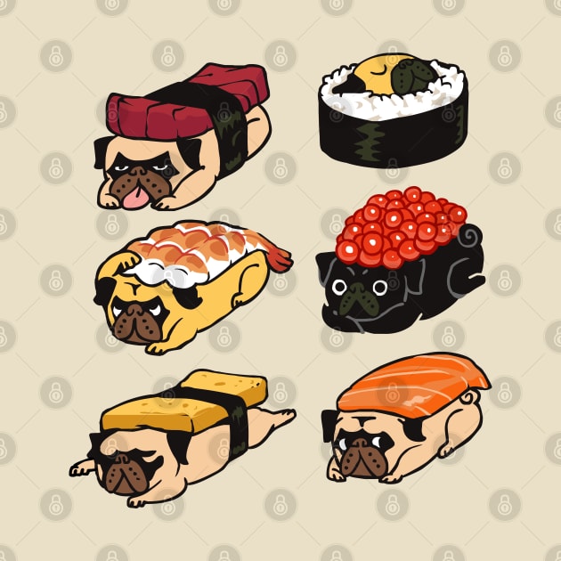 Sushi Pug by huebucket