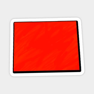 Bright Red Wyoming Outline Magnet