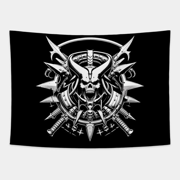 Khorne Icon Tapestry by TaevasDesign