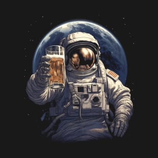 Astronaut Beer Cheers Art T-Shirt