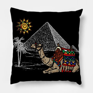 Camel in the desert Pillow