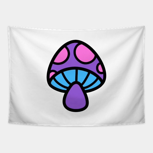 Bisexual/Biromantic Mushroom Discrete Pride Flag Tapestry by JadedOddity