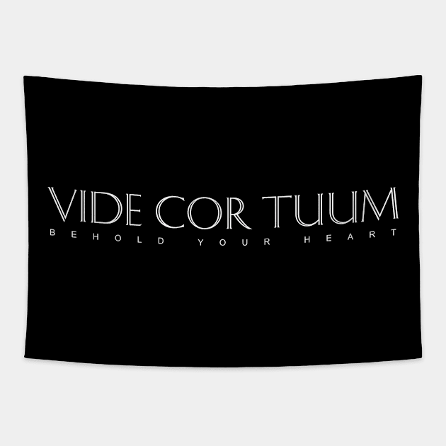 Latin Inspirational Quote: Vide Cor Tuum (Behold Your Heart) Tapestry by Elvdant