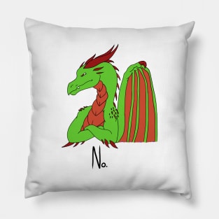 No Dragon (Green) Pillow