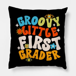 Groovy Little First Grader First Day of School Pillow