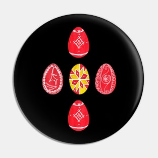 Red Pysanka Easter Eggs - Ukrainian handpainted eggs Designs Pin