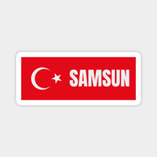 Samsun City in Turkish Flag Magnet