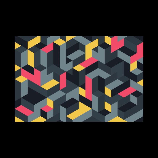 Yellow red geometric by diiiana