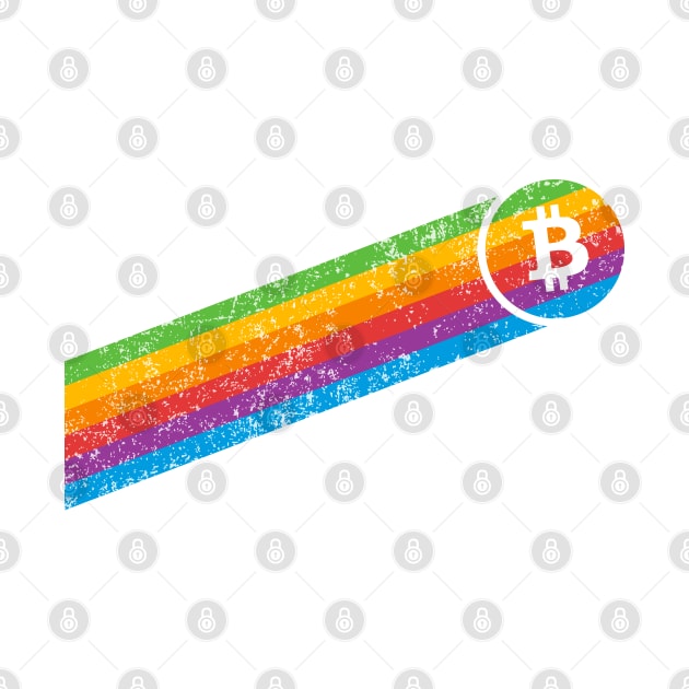 Vintage Retro Bitcoin Rainbow by stuffbyjlim