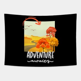 Adventure is my therapy Adventure Explore the world travel lover fall autumn Tapestry