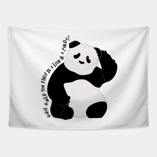 What would you rather be a Lion or Panda? Tapestry by Wenby-Weaselbee