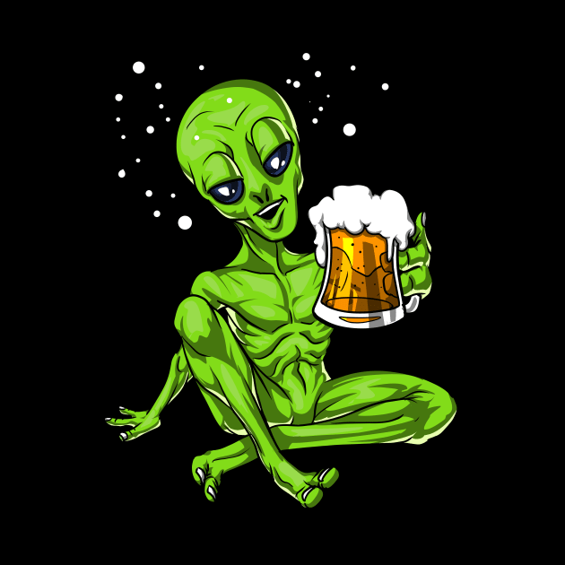 Space Alien Beer Lover by underheaven