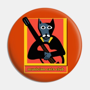 Picasso Style Musician Cats Club Pin