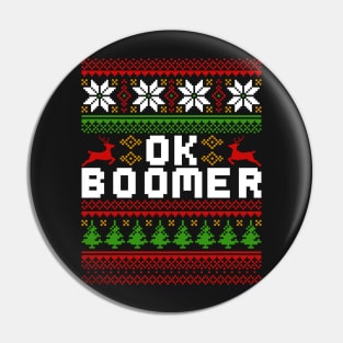 OK BOOMER Ugly Christmas Sweater Pin