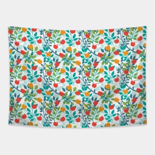 Spring Red and Green Colors Apple Fruit Pattern Tapestry