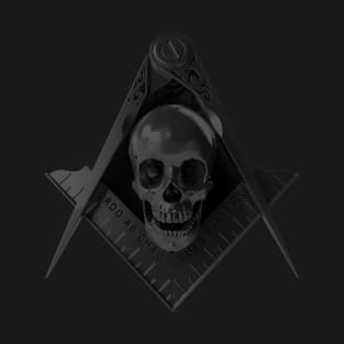 Stealth Skull Square & Compass Masonic Freemason T-Shirt