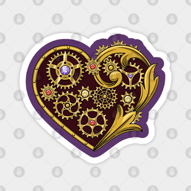 Steampunk Gears Heart Magnet by HolidayBug