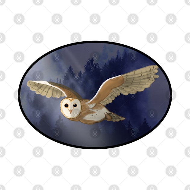 Barn Owl Oval by Aeriskate