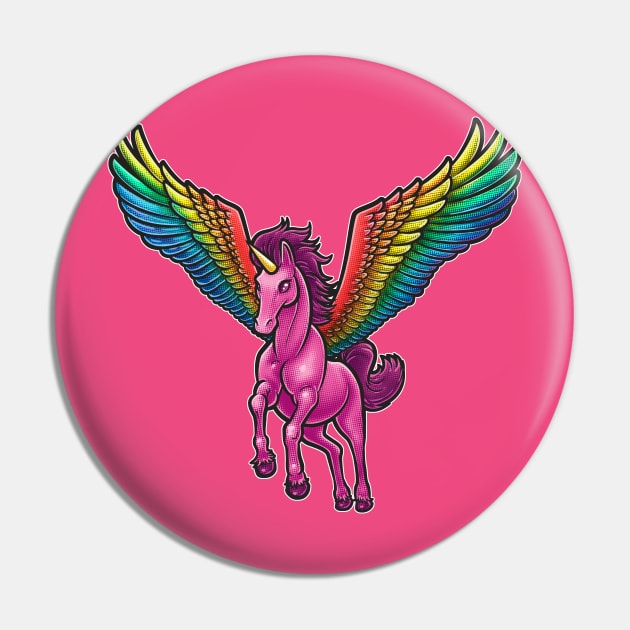 Pink Pegasus Unicorn Pin by DerryProducts