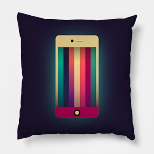 Abstract Rainbow Phone || Colorful iPhone Vector Art Pillow