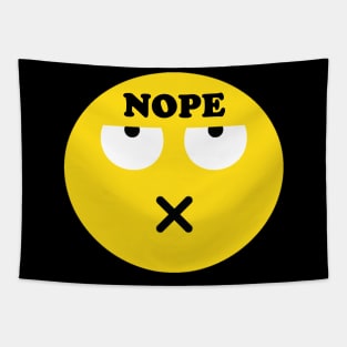 Nope Emoji Face Tapestry