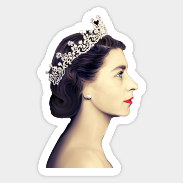 Queen Elizabeth Young Queen In Profile Queen Elizabeth Ii Sticker Teepublic