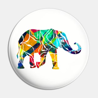 Abstract Colored Elephant T-shirt Pin
