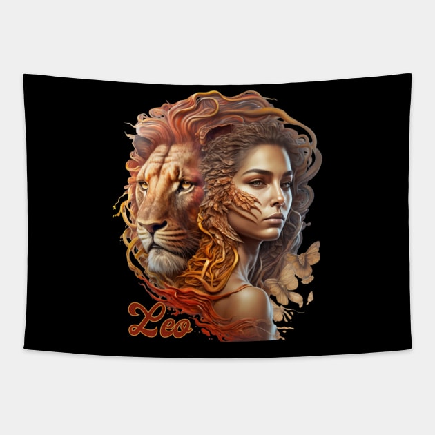 Leo Zodiac Sign Woman Tapestry by SassyElevate2