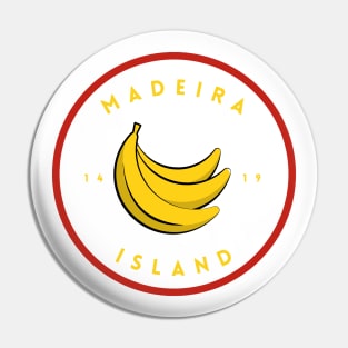 Madeira Island 1419 logo with bananas in colour Pin