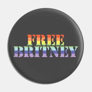 Rainbow Stripes Typography for Free Britney Pin