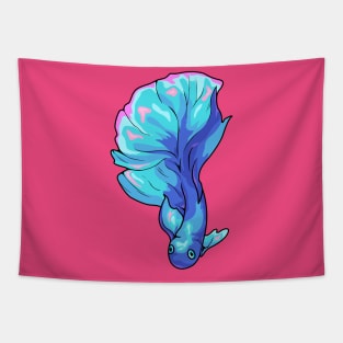 Colorful Fish without back. Blue and pink Tapestry