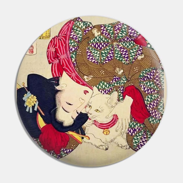 LOOKING TIRESOME ,JAPANESE WOMAN WITH CAT Pin by BulganLumini