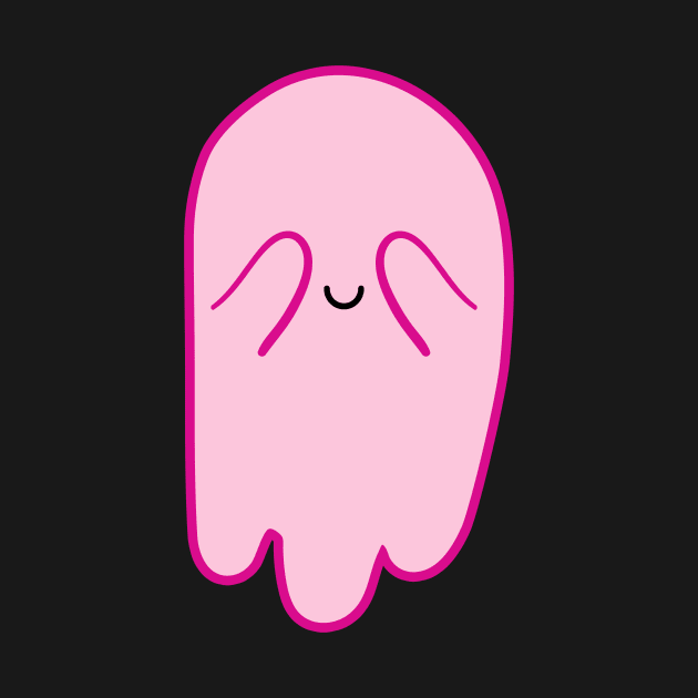 Pink Cute Ghost Boo by Lab Printopia