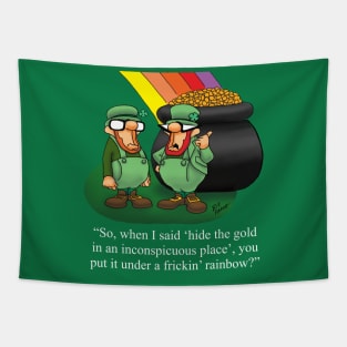 Funny Leprechaun St. Patrick’s Day Cartoon Humor Tapestry