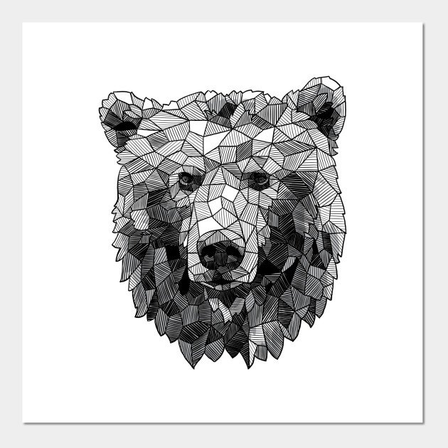 Sketchy Geometric Grizzly Bear Grizzly Bear Posters And Art Prints Teepublic Uk