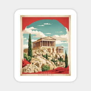 Athens Acropolis Greece Vintage Poster Tourism Magnet