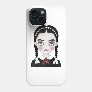 Wednesday Addams cartoon Phone Case