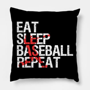 Eat Sleep Baseball Repeat Vintage Pillow