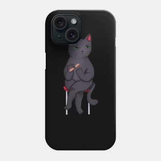 Funny Kawaii Black Cat with Attitude, Love Cats Phone Case