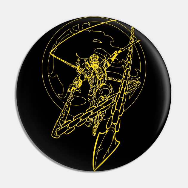 Scorpion Mortal Kombat T-Shirt Pin by Negolou 