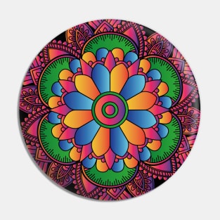 Colored Mandala Pin