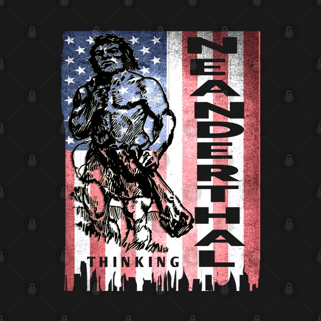 Neanderthal Thinking- Flag and Caveman by musicanytime