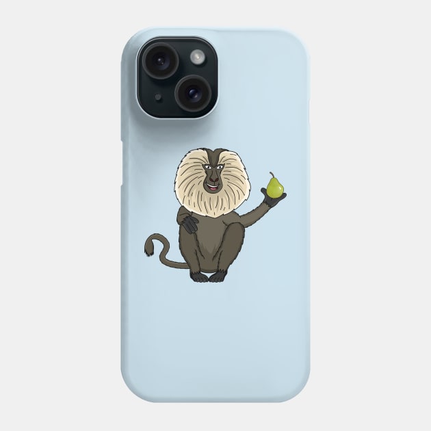 Funny lion tailed macaque monkey cartoon Phone Case by Cartoons of fun