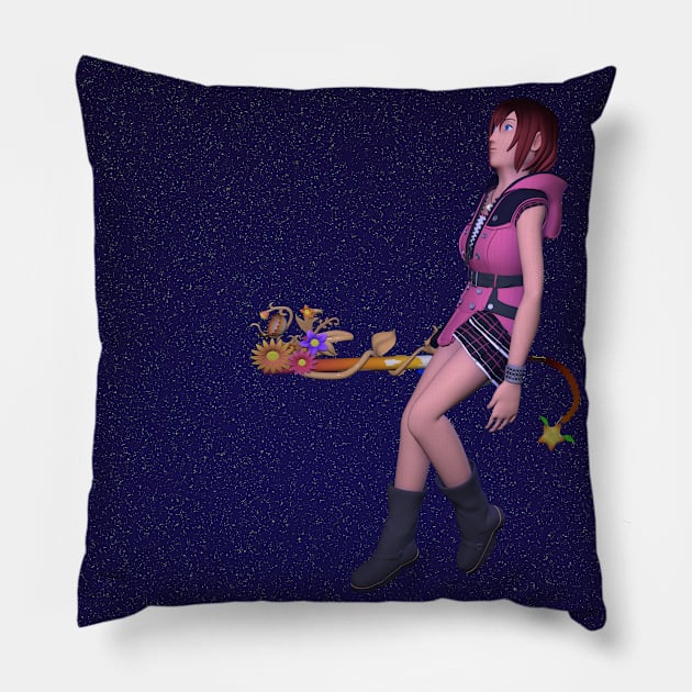 KH3 Kairi - Night Sky Pillow by Akamaru01