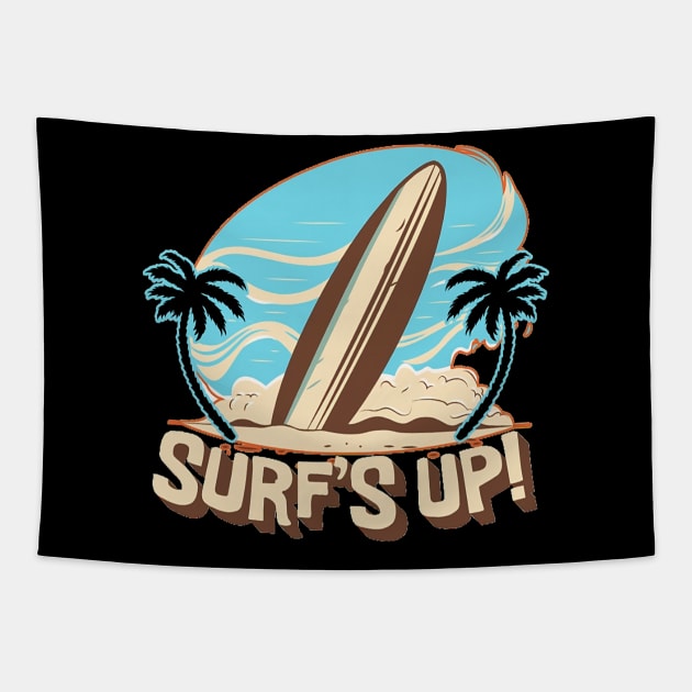 Hello Summer Bye School Vintage Funny Surfer Riding Surf Surfing Lover Gifts Tapestry by Customo