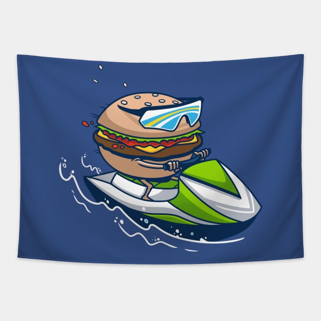 Cheeseburger Paradise Tapestry by bennyd302