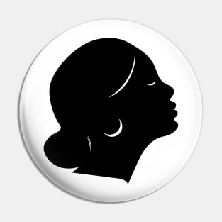 Black female silhouette Pin