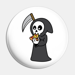 Grim Reaper Eating Pizza Pin