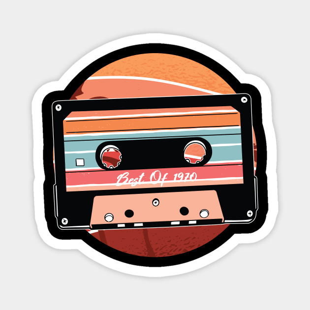 70S RETRO  vintage retro cassette Magnet by Midoart